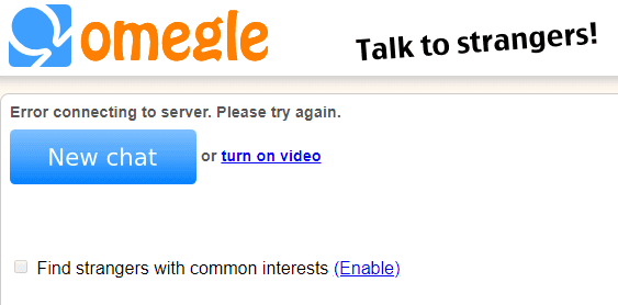 Omegle cam not working on chrome
