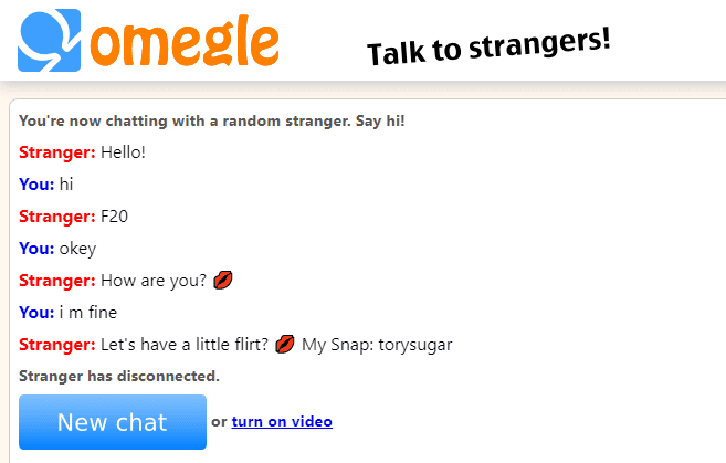 Omegle tags girls on to find Common Interests
