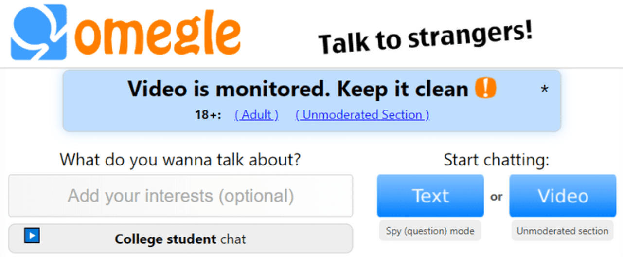 omegle talk to strangers