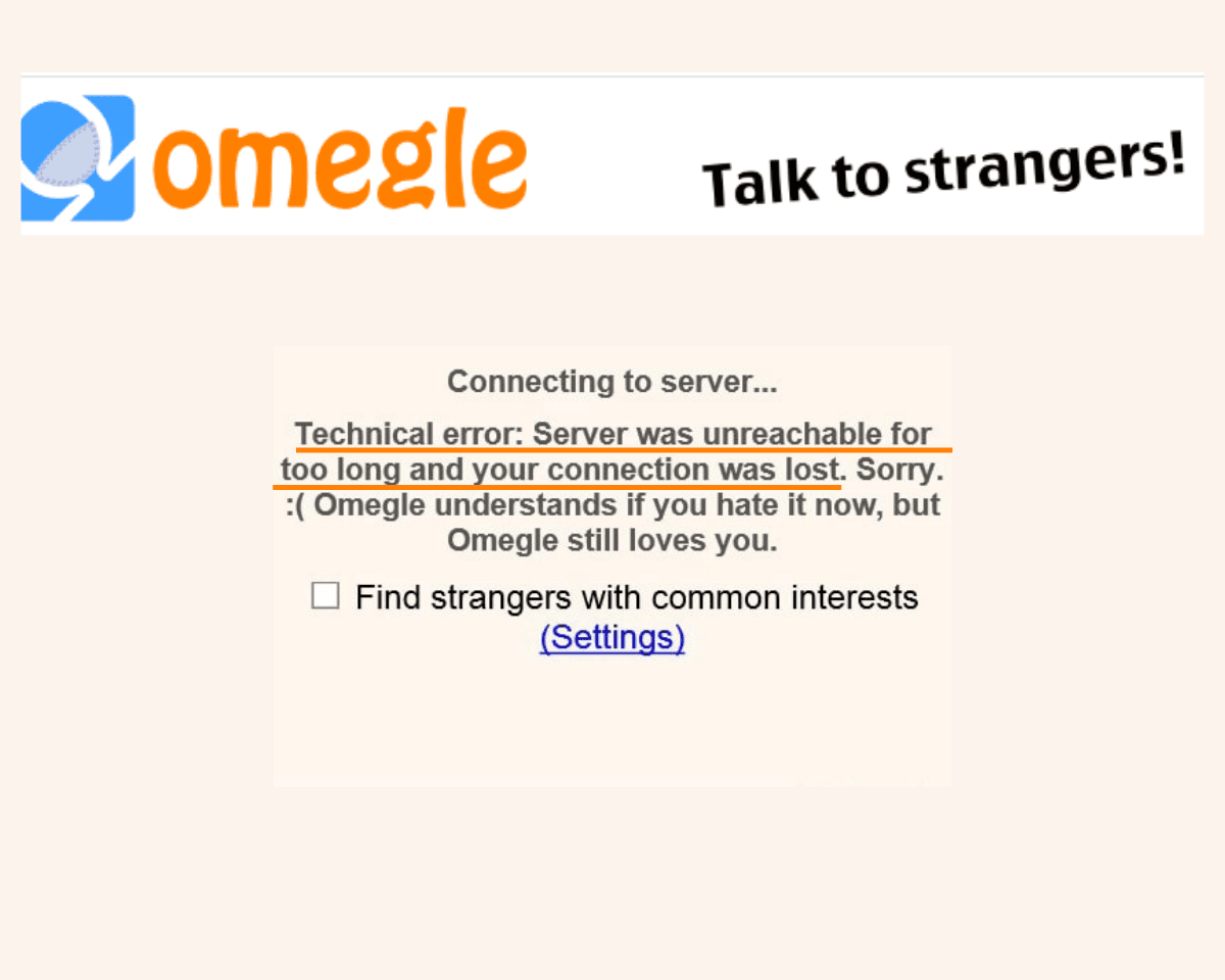 Fix Omegle Server Was Unreachable For Too Long